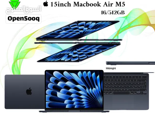 15inch Macbook Air 16 /512GB M4 & M5 New ماك بوك 15 انش جديد
