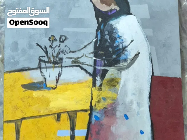 لوحات بالوان الكريلك وحدة زيتية