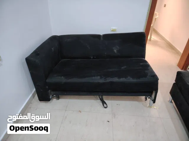 السلام عليكم كنبة ركنة سرير مودرن مع سحارة تخزين واسعة - لون أسود