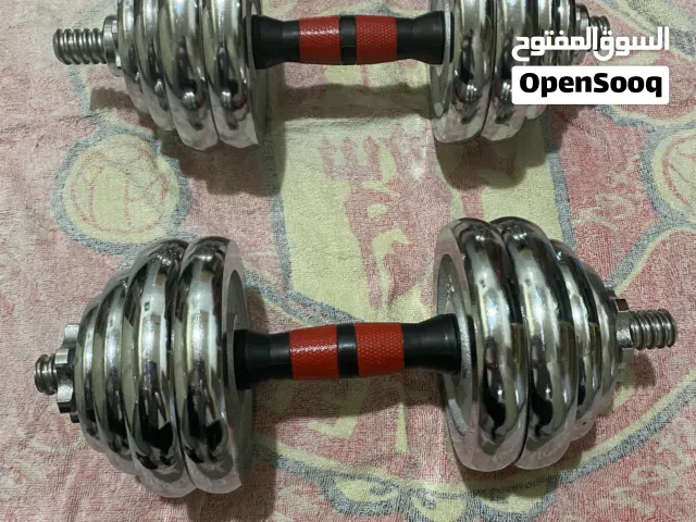 2 دامبل مع وصله بار الاوزان 30 كيلو المعدات بحاله ممتازه وتلسعر قابل للتفاوض