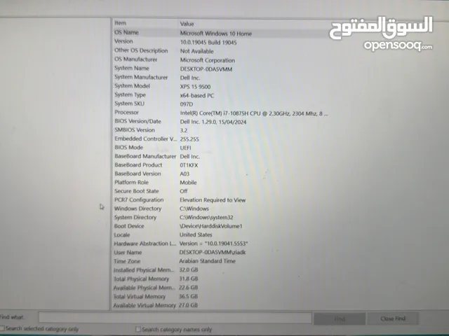 Dell XPS 15 9500 Performance Ultrabook Laptop used like new لاب توب ديل اكس بي اس 15 9500 كالجديد