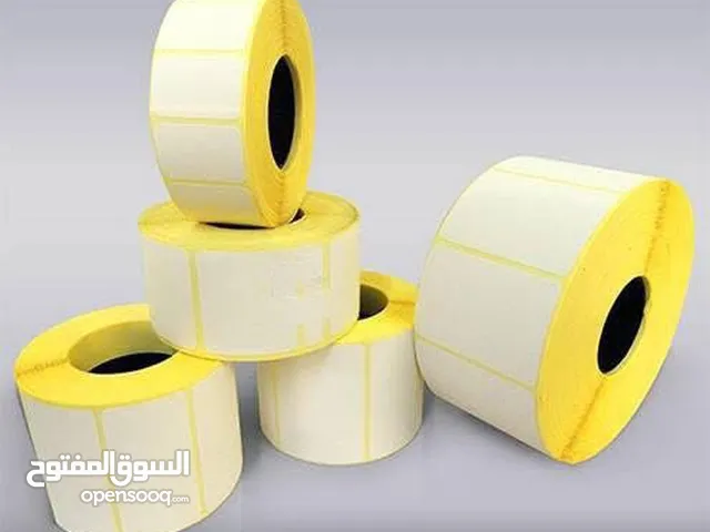 ليبل لاصق 25*38 ابيض و احمر