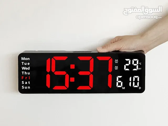 ساعات جدارية رقمية حجم كبير// ساعة ديجتال شاشة عرض مع ريموت تحكم بالاعدادات // ساعات ديجتال رقمية عل