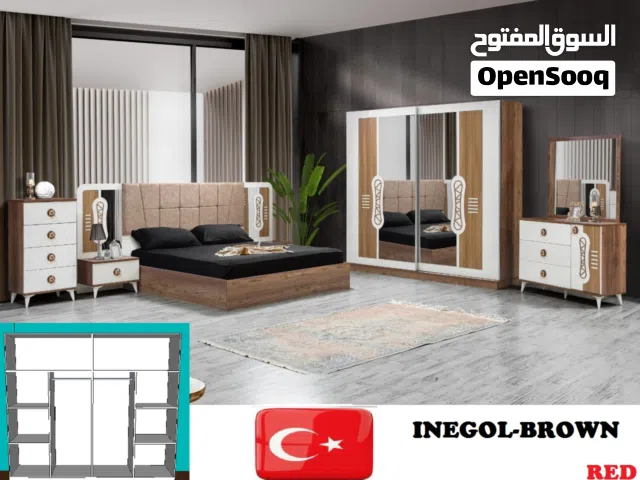 غرفه نوم تركي 7 قطع كبت سحاب مع دوشق طبي