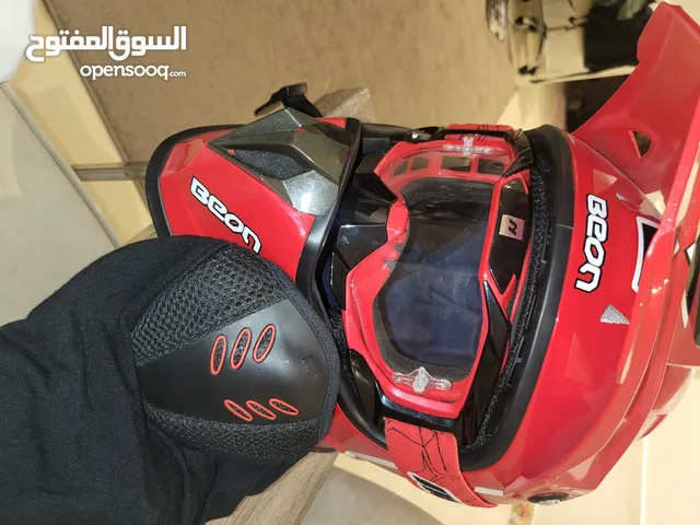 motorcycle head gear kit with a helmet(beon), goggles(nenki), head mask(m1), and a bag for 950