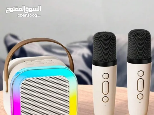 K12 ميكروفون مزدوج كاريوكي بلوتوث المتكلم ، RGB ضوء ، واثنين من مكبرات الصوت مضخم الصوت ،