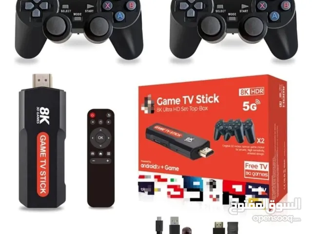 عليها 1000 لعبة متنوعة وبتشغل نتفليكس وجوجل بلاي 2 دراع وريموت وفيها واي فاي Game TV stick 8k 5G