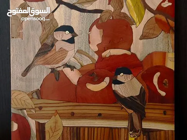 لوحة معرّق خشبية فنية يدويّة