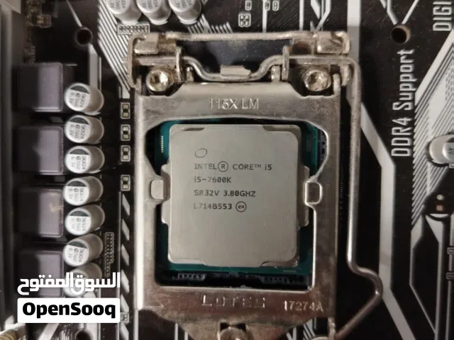 معالج intel i5 7600k مع البورد بحاله جيده