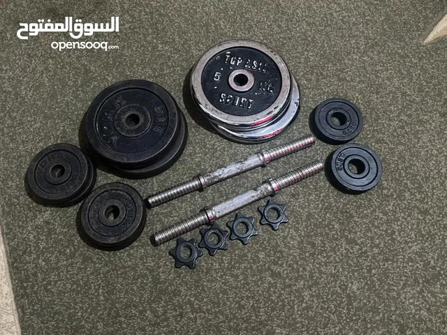دامبلز حديد اصلي 27 كيلو YORK مع بارين دامبلز dumbls 27kg