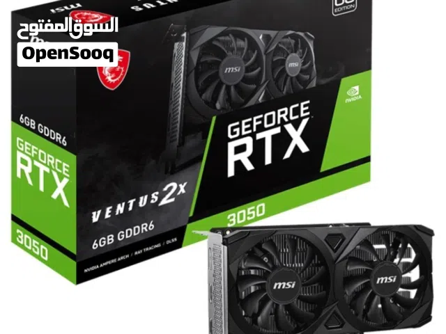 كرت شاشه جيمنج نفيديا جيفورس MSI NVIDIA GEFORCE RTX 3050 6GB GDDR6 OC 1080P FULL HD 2X FANS GAMING