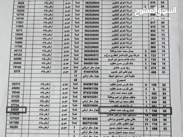 قطعة أرض للبيع قرية عجول قطعة 88 حوض 10  عين دارة .