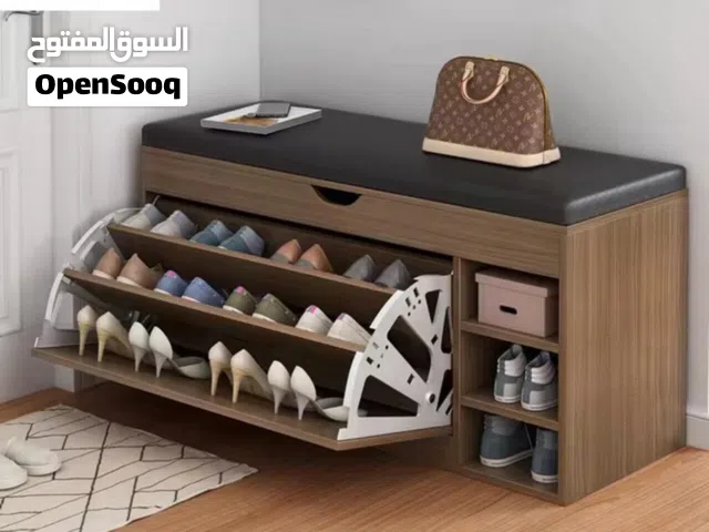 مقعد فاخر لتنظيم الأحذية مع مقعد مبطن
