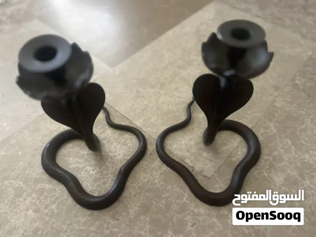 شمعدان انتيك نحاس محبر ملون قديم