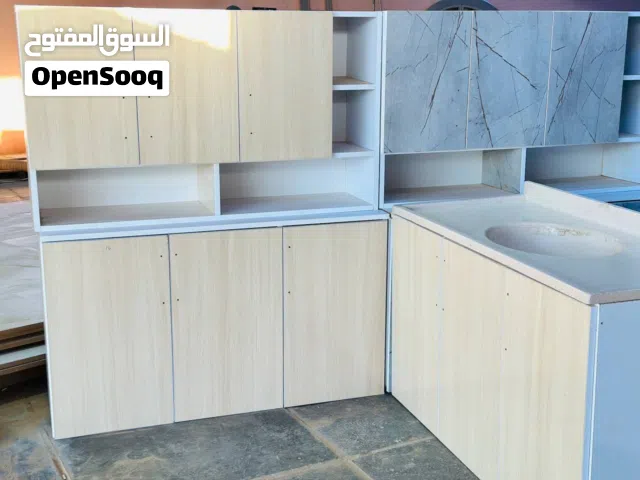 كاونتر mdf  القياس متر و 20  ارضي وملحق مع سنك متر و20 السعر 275 فقط  اذا تحب نضيفلك ملحق فو