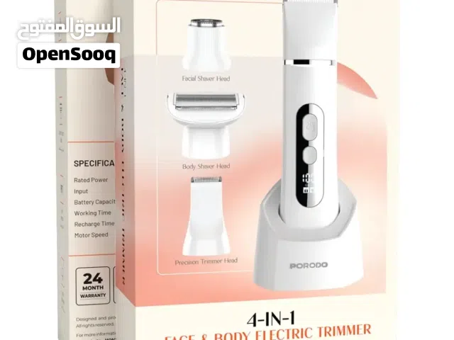 جهاز إزالة الشعر الكهربائي للوجة والجسم والمناطق الحساسة 4 في 1 مقاومة للماء