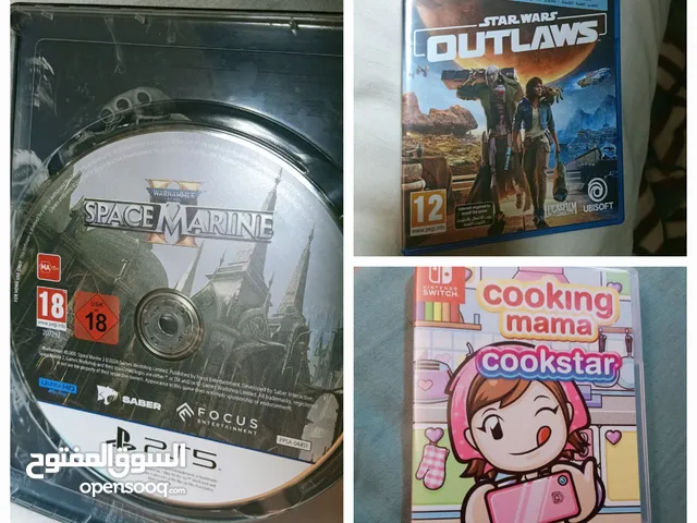 ps5 space Marine 2 and starwar outlows... Cooking Mama Cookstar Nintendo Switch for sale.....
