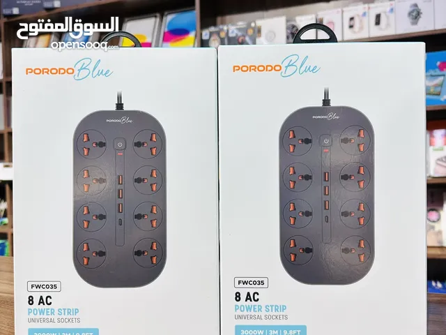 Porodo Blue 8 Ac Power Strip Universal Sockets 3000W 3M 9.8FT