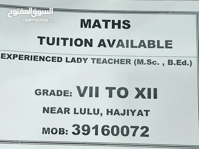 MATHS TUITION AVAILABLE