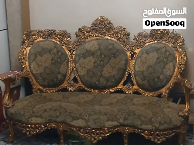 صالون انتيك كنبة 3 و4كرسي مدهب