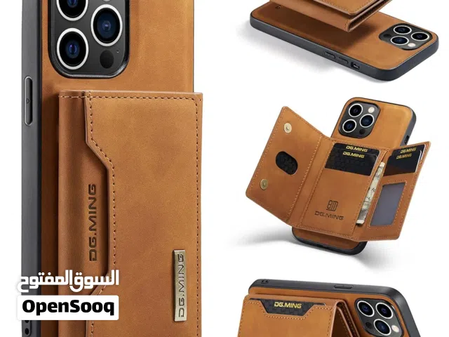 غلاف حافظة جلد مغناطيس لجهاز ايفون 15 و 16 مع حامل بطاقات مغناطيس قابل للازالة وتركيب بسهوله