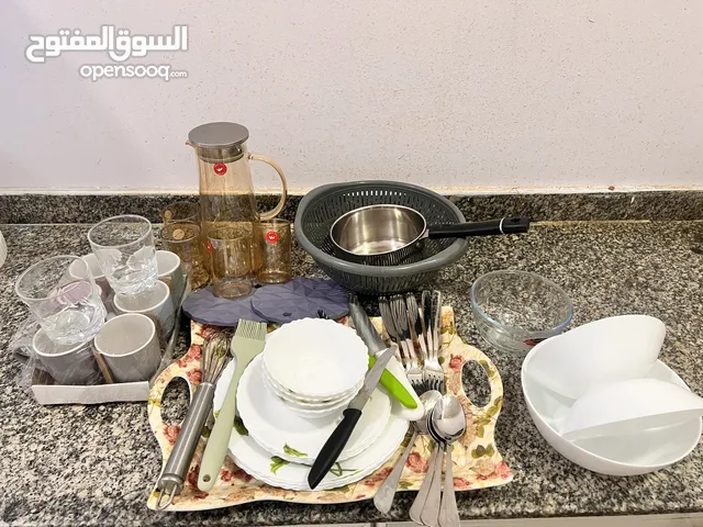 Kitchen cutlery, plates and all