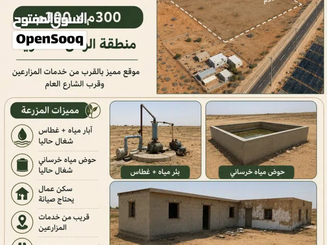 مزرعة للايجار في منطقة العويا الوقن بالقرب من الشارع