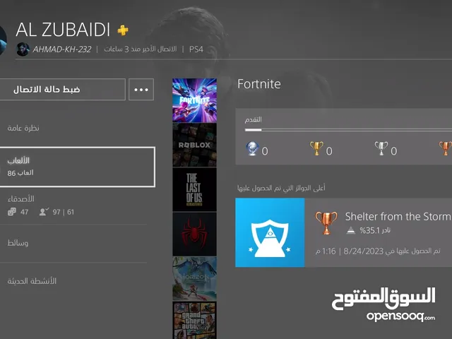 PS+ Accounts and Characters for Sale in Amman