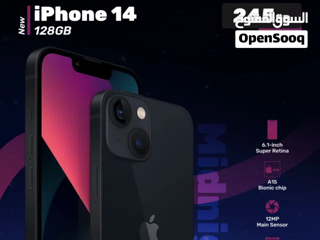 iPhone 14 128GB Black  بطارية 100% + Auto SIM بسعر نار