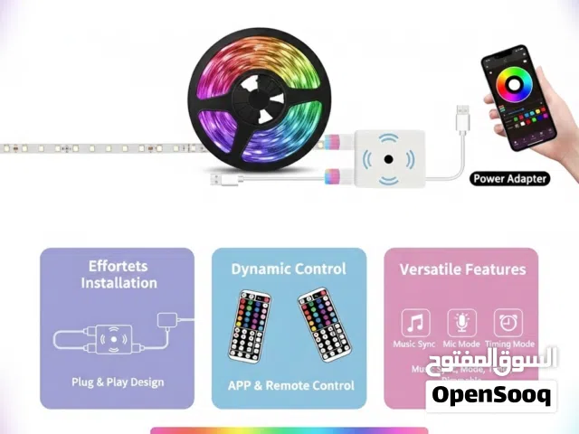 شريط إضاءة LED ذكي 10 متر RGB - تحكم بالهاتف والريموت