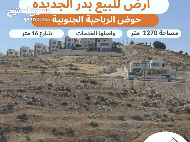 أرض مميزة للبيع بدر الجديدة الرباحية الجنوبية تبعد 5 دقائق عن دابوق مساحة 1270 متر تنظيم سكن خاص