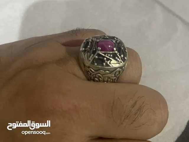 خاتم ياقوت نجمي مميز فضه ثقيله