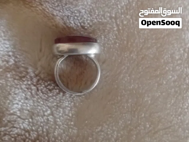 خاتم قديم يدوي حجر عقيق اصلي ثقيل فضه اصليه