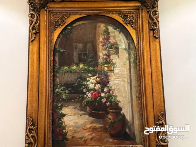 Hand-Painted paintings with hand-carved wooden frames