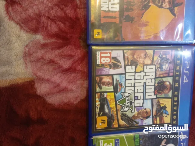 ألعاب PS4 أصلية للبيع (GTA V + Red Dead Redemption 2 + FC 25)
