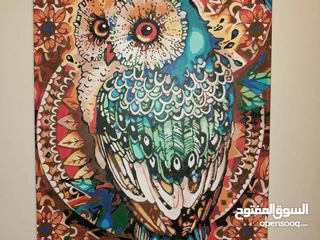 لوحة فنية مرسومة على قماش كانفوس بالوان اكروليك