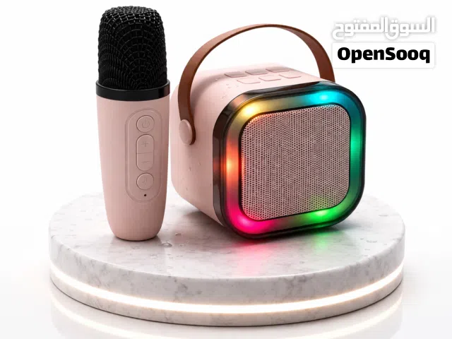 سماعة كاراوكي لاسلكية K12 مع مايكروفون وإضاءة RGB