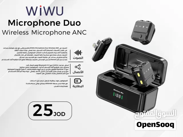 WIWU Microphone Duo Wireless Microphone ANC وي وو ميكروفون ديو لاسلكي بتقنية عزل الضوضاء ANC