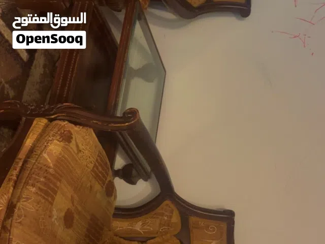 كراسي جانبية خشب زان ثقيل مع طاولة وبرواز