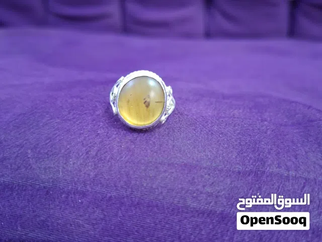 خاتم كهرمان بورمي حشري طبيعي غير معالج Natural burma insect amber ring
