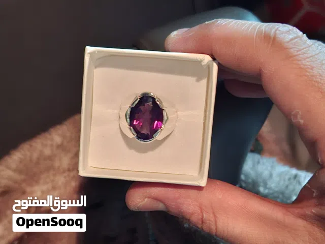 خاتم أمتيست جمشت أفريقي طبيعي غير معالج Natural untreated african amethyst ring