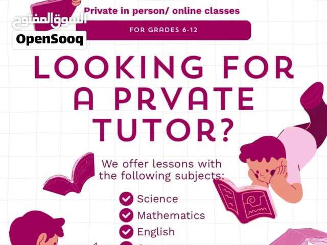 Online/in person private classes for the students from grade 6-12, all curriculums included.