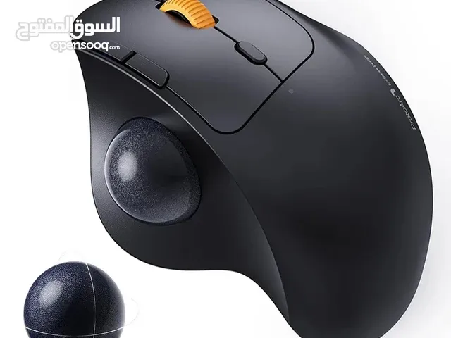 ماوس كرة التتبع اللاسلكية BT قابل لإعادة الشحن اتصال 3 أجهزة للكمبيوتر