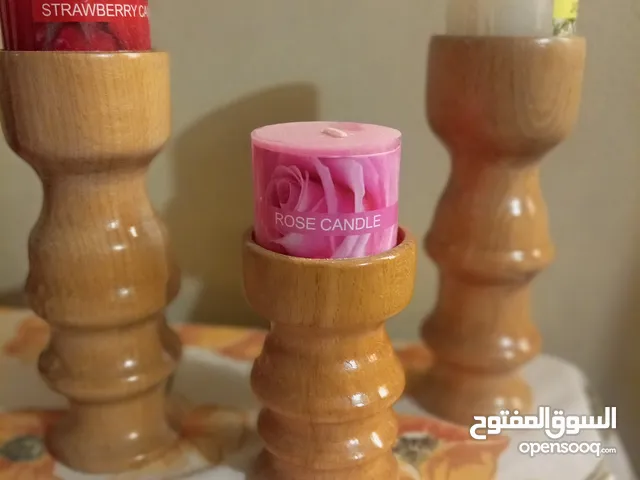شمعدان خشب شغل يدوي