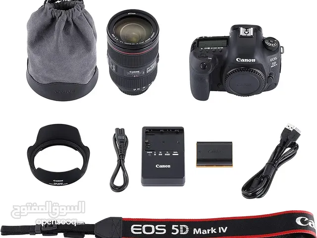 كاميرا كانون 5D mark 4 مستعمله شبه الجديده مع عدسة 24-70