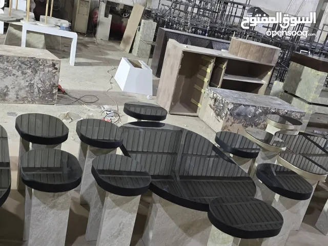 طاولات جاهز وتفصيل حسب الطلب بديل رخام ومرايات قص ليزر