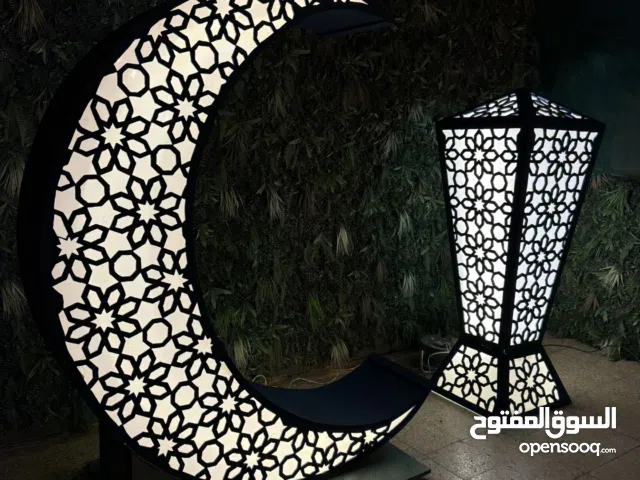 فانوس وهلال رمضاني مضيئ led