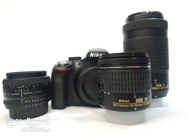 كاميرا نيكون nikon d3300 مع ثلاث عدسات