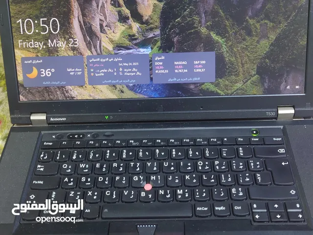 لابتوب لينوفو للبيع نظيف ومكفول . مواصفاته بالوصف مع الشاحنة الخاصة بالجهاز .