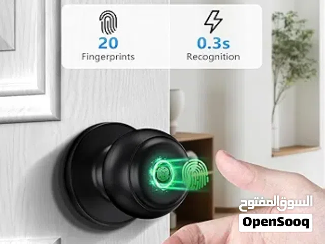 قفل باب بصمة الكتروني وتطبيق موبايل K10 Smart Fingerprint Door Knob - Nickel Finish